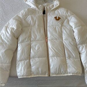 True Religion White Puffer Jacket